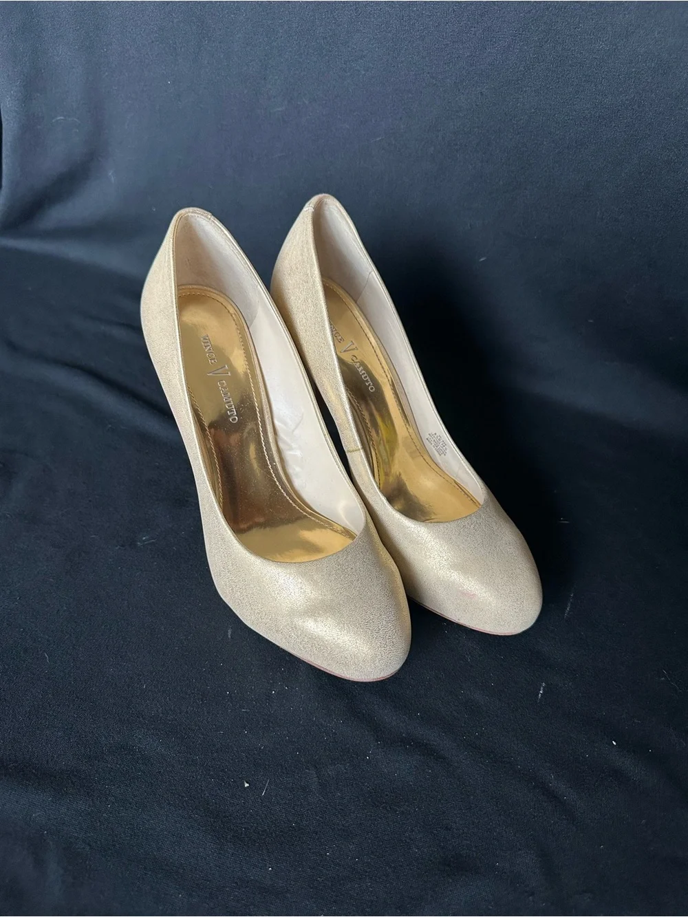 Vince Camuto Leather Platform Shimmery Champagne High Heel Pumps 8.5 shoes